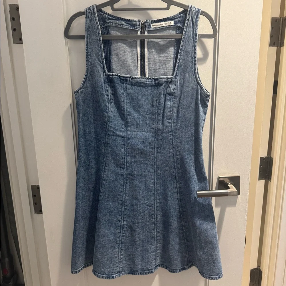 Abercrombie & Fitch Light Blue Denim Square Neck Dress - Picture 4 of 6